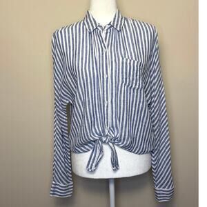 Rails Tie Front Linen Button Up Shirt